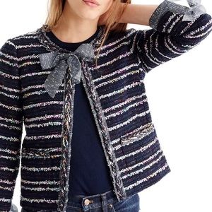 J. Crew | Petite Tweed Bow Detail Lady Jacket